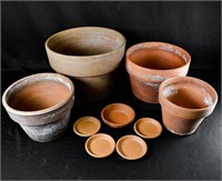 SPRING CLAY GARDEN PLANTER POTS LOT