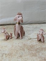 Vintage Lefton Spaghetti Poodle With 2 Puppies
