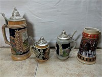 Lot of 4 Steins