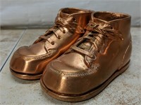 Pair of Bronzed Vintage Baby Shoes