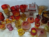Large Assortment of Colored & Carnival Glass Items