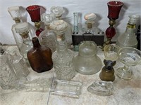 Large Collection of Decanters and other Glassware