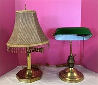 Two Modern Brass Lamps