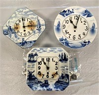 Three Antique Plate Clocks