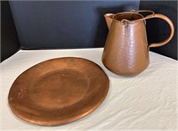 Copper Platter & Pitcher