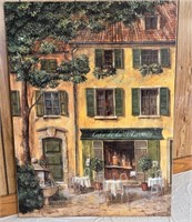 Country French Cafe Painting on canvas
