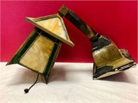 Antique Stained Glass Light Fixture