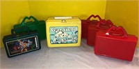 Six Plastic Lunch Boxes