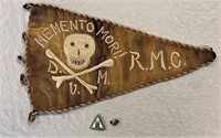 Vintage Jewish Motorcycle Club Flag & small pins