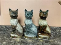 Set of three Jim Beam decorative bottles