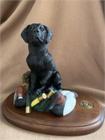 Ducks Unlimited Black Lab figurine with decoys