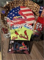 St. Louis Cardinal Basket includes American Flag