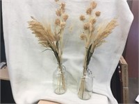 Set of 8 Glass Growlers with dried flowers