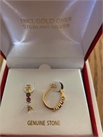 18 Kt. Gold Over Sterling Silver Earrings, purple