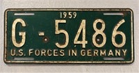 Vintage Military License Plate
