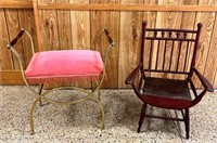 Great Child's Antique Chair in Old Red Paint