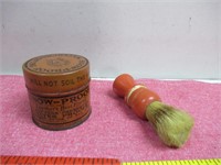 Older tin And shaving Brush