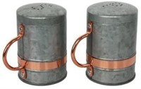 Galvanized and Copper Salt and Pepper Shaker Set