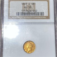 1849-O Rare Gold Dollar NGC - AU58