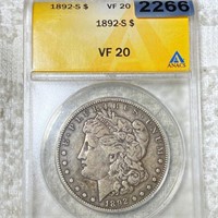 1892-S Morgan Silver Dollar ANACS - VF20