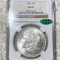 1896 Morgan Silver Dollar NGC - MS 65 CAC