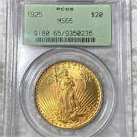 1925 $20 Gold Double Eagle PCGS - MS65