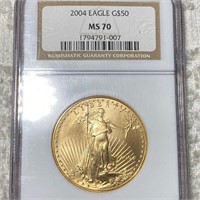 2004 $50 Gold Eagle NGC - MS70