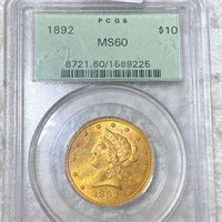 1892 $10 Gold Eagle PCGS - MS60