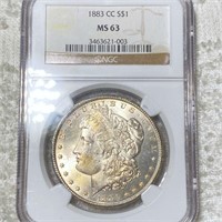 1883-CC Morgan Silver Dollar NGC - MS63