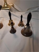 Collection of vintage hand bells and desk bell