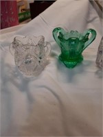 5 vintage glass toothpick holders all glass