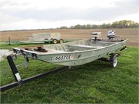 14' Jon Boat With 25hp Evinrude Outboard