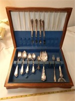 Some Wm. A. ROGERS A1 PLUS FLATEWARE in wood box