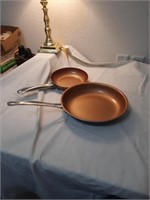 Set copper pans