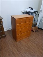 Wood chest of drawers 26"×15"×34"