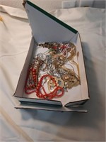 Box of necklaces and misc jewelry