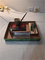 Purina  chow desk set and fountain pens