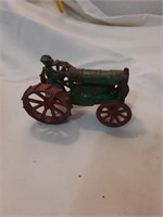 Vintage Arcade cast iron Fordson tractor with man