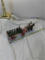 Vintage cast iron horses and wagon