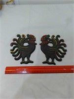 Cast iron roosters