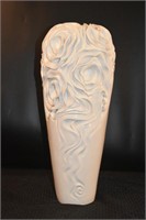 Large Art Pottery Vase W/Flowers