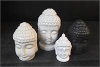 Set of 4 Buddha Heads