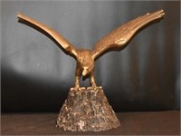 Brass Eagle On Rock Statue