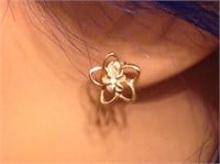 Sterling Silver Vermeil Flower Earrings