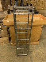 METAL SHELF WITH GLASS SHELVES, 13"x13"x51"