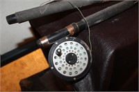 MARTIN FLY REEL ON SOUTHBEND BLACK BEUTY POLE