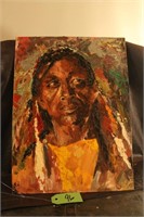 OIL PAINTING OF NATIVE AMERICAN