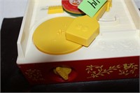 VINTAGE FISHER PRICE RECORD PLAYER AND RECORDS