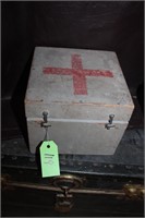 VINTAGE MILITARY WOODEN MEDICAL BOX