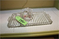 LARGE LOT GLASS SNACK TRAYS & CUPS